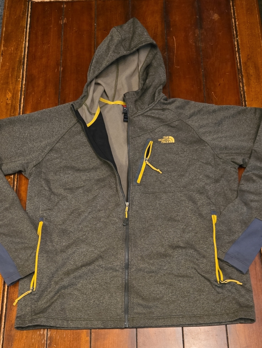 The North Face Hooded Performance Jacket with Yellow Trim